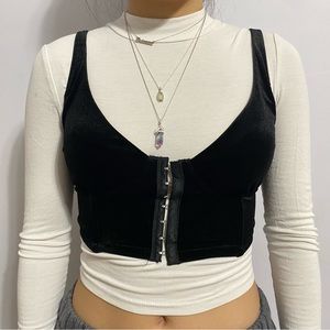 black velvet clasp hook closure corset from forever 21